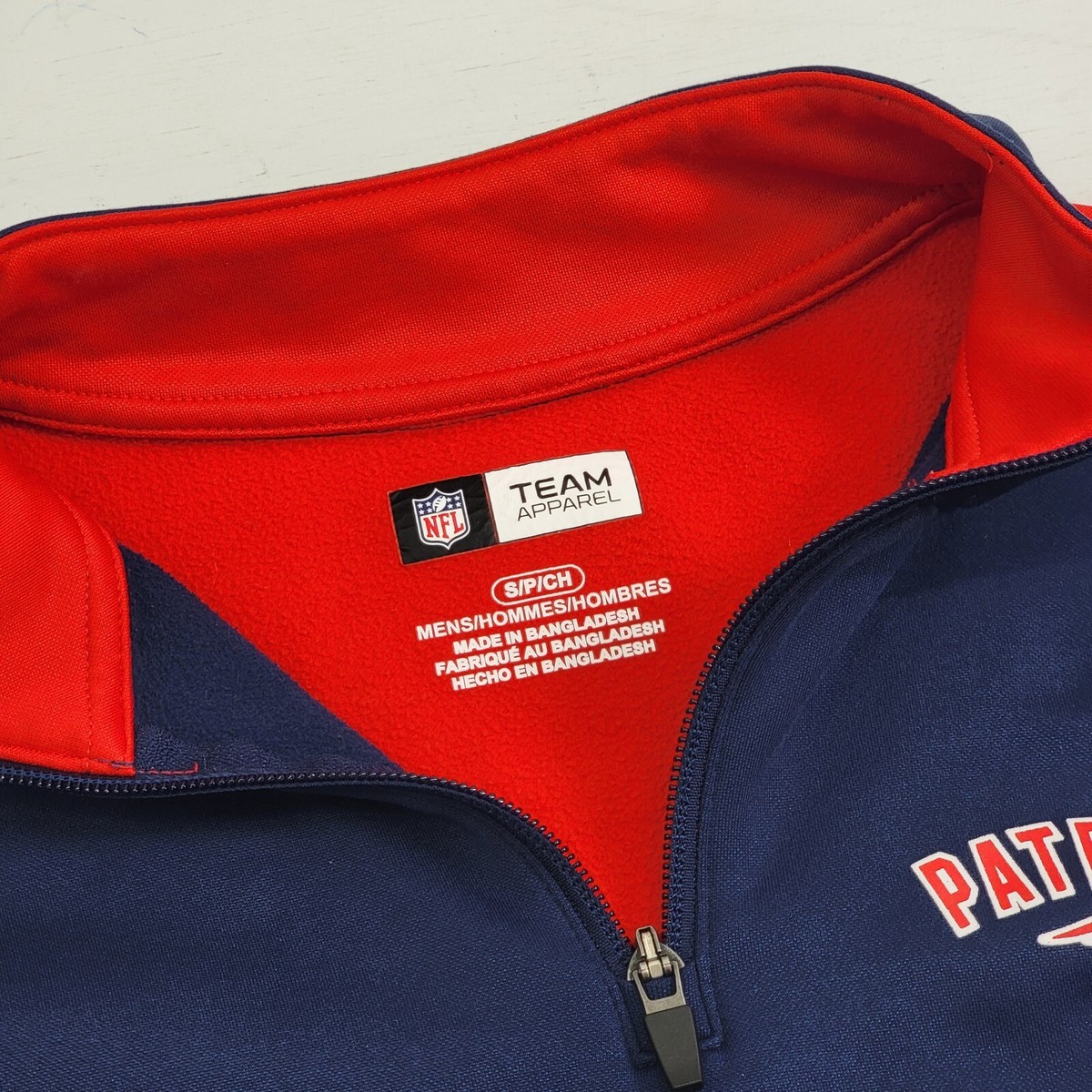 NFL Team Apparel New England Patriots 1/4 Zip Pullover Jacket