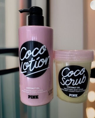 VICTORIA'S SECRET PINK COCO BODY LOTION   & SCRUB SET~ NEW