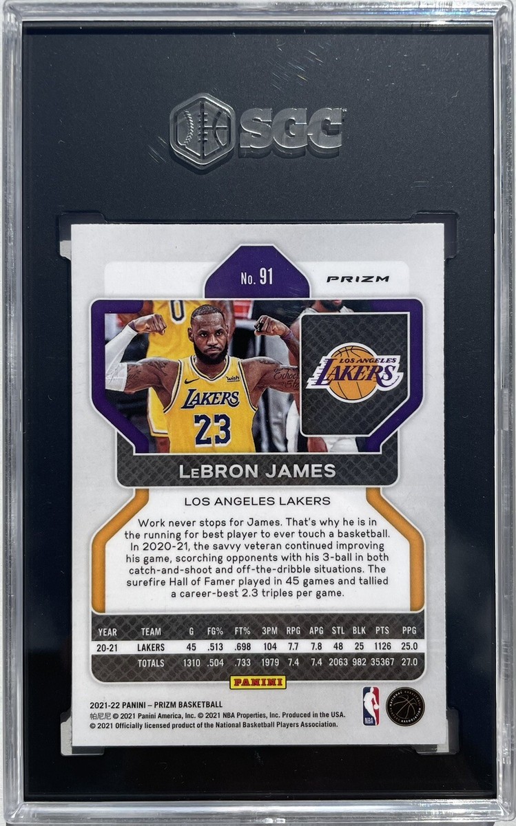 Lebron James 2021 Panini Prizm Red Ice #91 SGC 9 | eBay