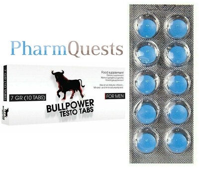 10 x Blaue Pillen Herbal   Bull Power für Männer   Selen L-Arginin Ginseng