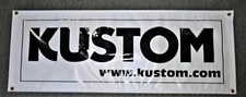 White/Black KUSTOM AMPLIFICATION BANNER Amps  P.A. 17" X 48" Canvas Material