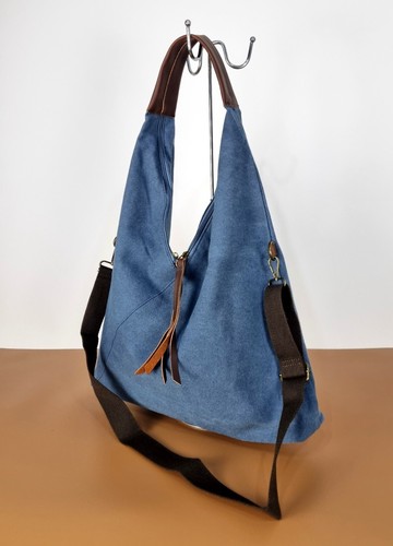 Bolso boho origami de cuero sintético de lona, bolso bandolera, bolso de hombro - Foto 8 di 18