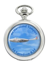 de Havilland Vampire Jet Fighter Pocket Watch