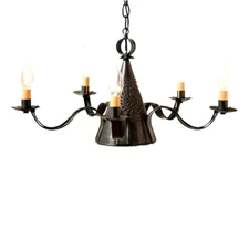 Small Sturbridge Chandelier in Kettle Black Tin - 5 Light