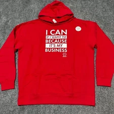 NEW Tabitha Brown Hoodie Adult Extra Large Red Cotton Blend Pullover Sweatshirt