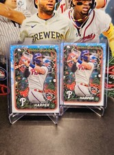 Bryce Harper 2024 Topps Holiday ⚾️ CANDY CANE BAT Image Variation #H179 & Base 