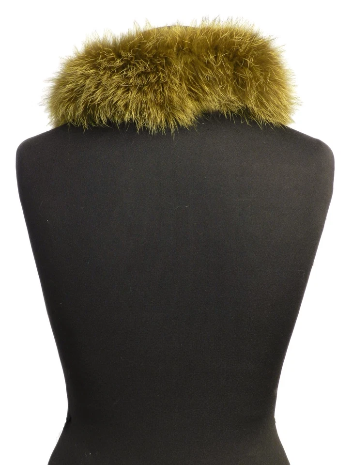 Collo Vera Pelliccia Mourmasky Sciarpa Stola Tubolare Raccoon con Nastro Raso Foto 3 de 4