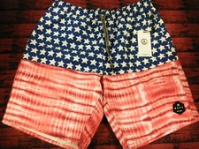2019 NWT NEFF 4TH OF JULY HOT TUB ELASTIC BOARD SHORTS M usa swim trunks