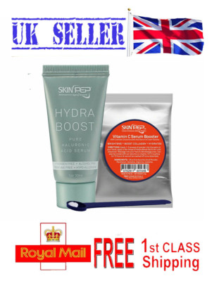 Vitamin C Immun Booster Pulver + Hydra Boost Feuchtigkeitsserum AntiFalten Hautpflege