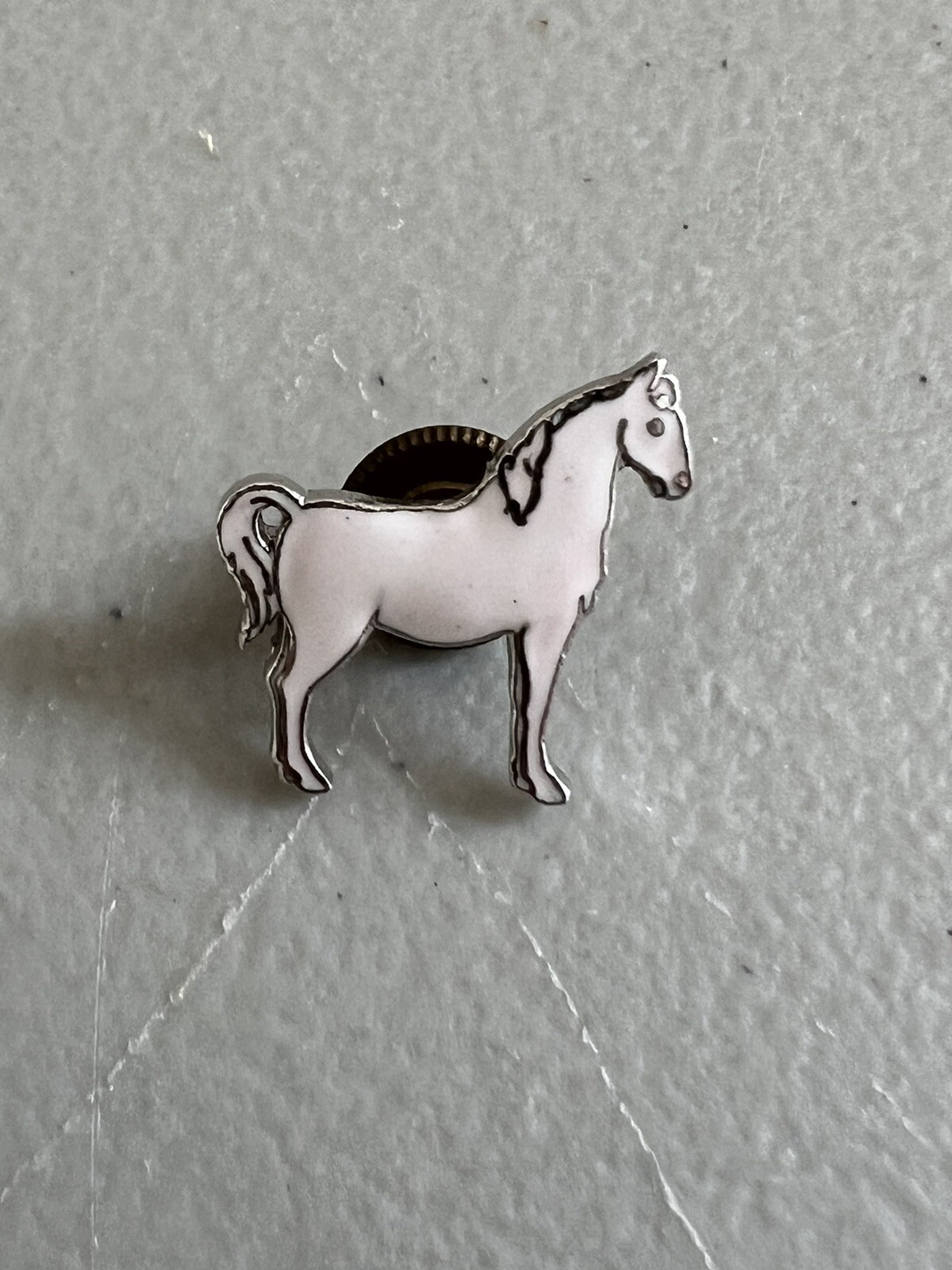 Spilla vintage piccola smaltata cappello cavallo pony