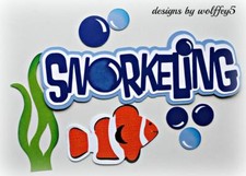 CRAFTECAFE SNORKEL TITLE premade paper piecing scrapbook diecut piece WOLFFEY5