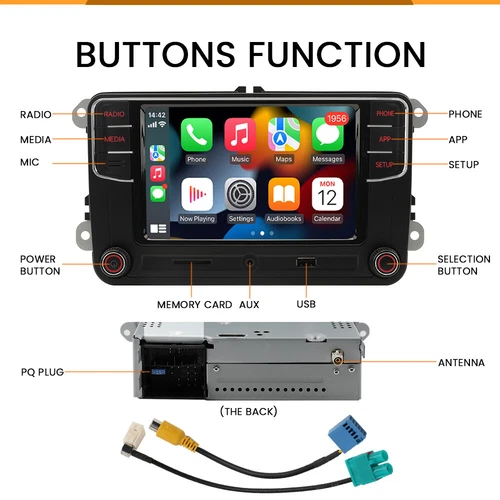 6.5" CarPlay Android Auto Radio RCD330 5538 RCD340G 187B Für VW Passat Jetta CC - Bild 2 von 11