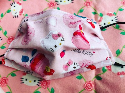Hello Kitty Handmade Cotton Face Mask Adult Size Sanrio Macarons