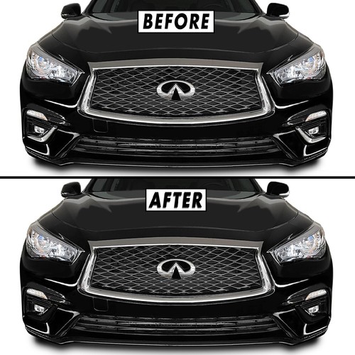 Chrome Delete Blackout Overlay for 2018+ Infiniti Q50 Q50S Fog Light Trim - 第 1/5 張圖片