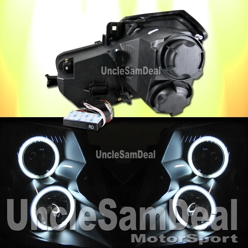 FOR 03-07 CADILLAC CTS X-BRIGHT LED HALO RIMS CLEAR PROJECTOR BLACK HEADLIGHTS Foto 2 de 2