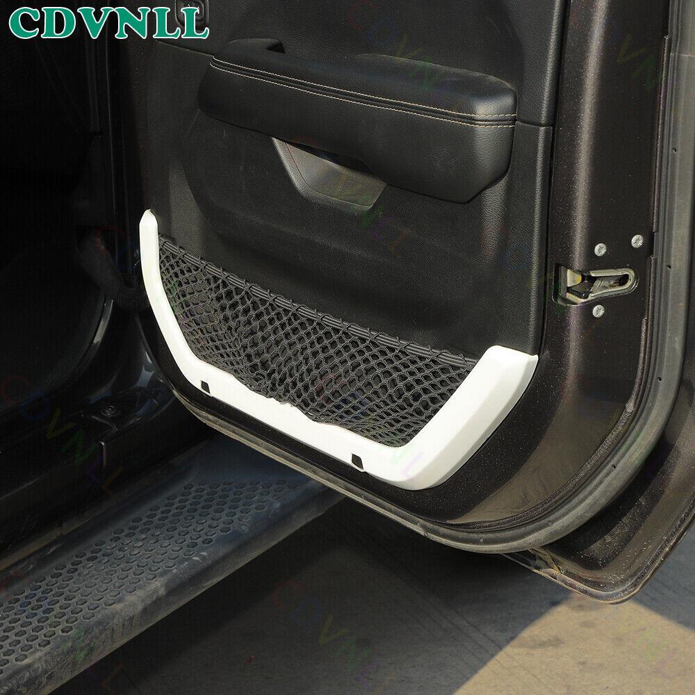 Door Storage Net Pocket Trim Frame For Jeep Wrangler JL JT 18+ Bright White 2Dr