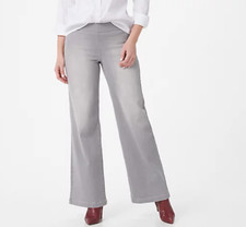 NWT - NYDJ - Pull-On Wide-Leg Pants Jeans - Clean Grace Grey