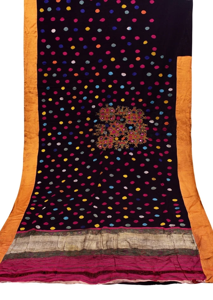 6.2m Indio Algodón a Mano Bordado Lunares Tela Confección Manualidades Costura - Imagen 4 de 4