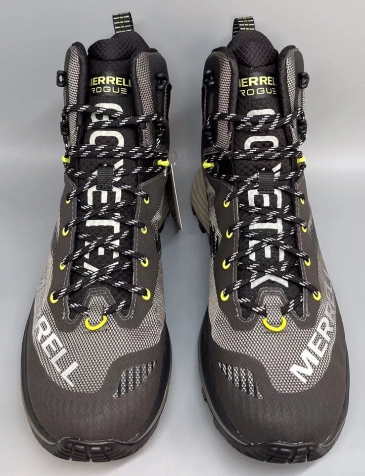 Merrell Rogue Hiker Mid GTX Stivali Uomo Escursionismo Boulder Vibram Goretex Scarpe Nuove