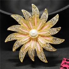 Hot Gold-plated Gorgeous Sunflower Crystal Fashion Women Charm Brooch Pin Gift