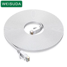 Flat-head Cat6 RJ45 Ethernet cable Network LAN Internet patch 1.5FT batch