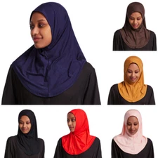 One Piece Amira Hijab Scarf Pull On Headscarf Ready Made Instant Shawl Muslim