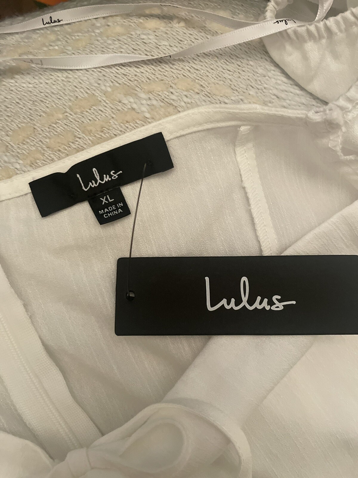 NWT Lulu's Elsie White Puff Sleeve Mini 