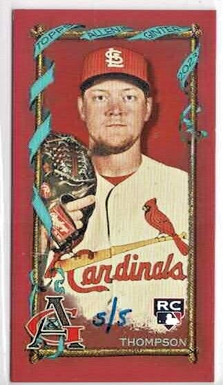2023 Topps Allen Ginter Zack Thompson Cardinals Red Parallel /5 Mini Card 137 RC