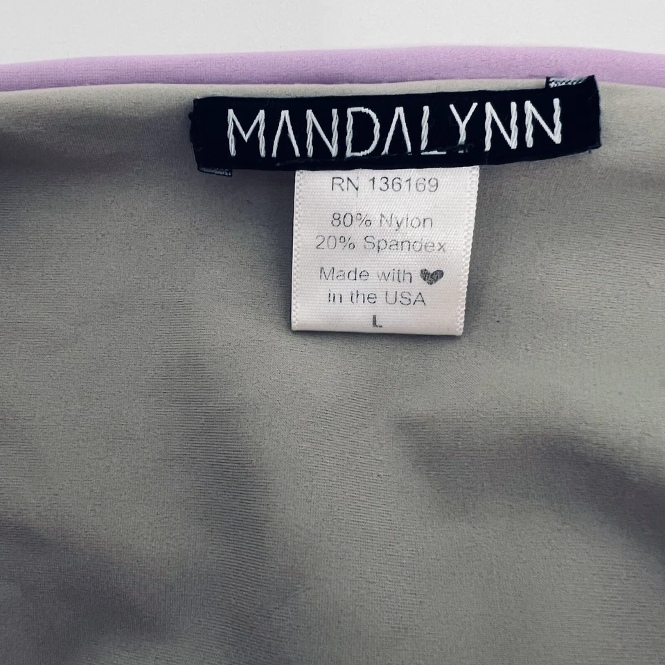 Купальник цельный Mandalynn размер L синий фиолетовый галстук спереди с ремешками сзади сделано в США - Изображение 4 из 4