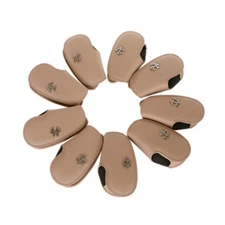 Eighteen H high-quality golf iron cover 9P Set- – Magnetic, Beige
