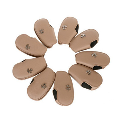 Eighteen H high-quality golf iron cover 9P Set-   Magnetic, Beige