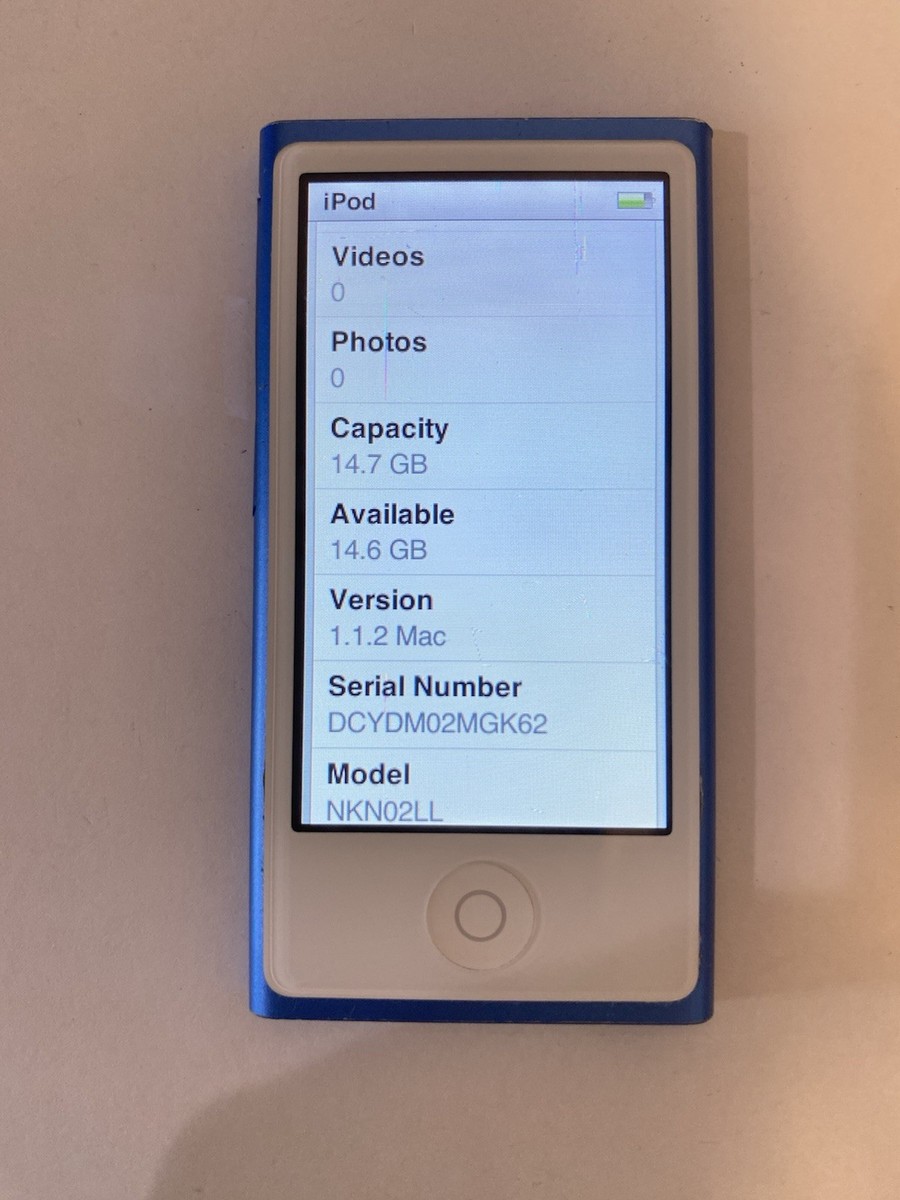 ☆美品 動作確認済 iPod nano 第7世代 ブルー 2015年モデル Apple iPod nano 7th Generation Mid 2015 Blue (16 GB) Works Great