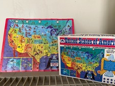 Vintage 1965 Whitman United States Of America Map 100 Piece Puzzle Complete