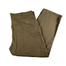 Carhartt FR Jeans Mens 50x34 Khaki Loose Fit FRB159 Flame Resistant Work