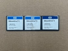 LOT OF 3 WD SiliconDrive II 1GB SSD-C01GI-4825 PATA CF WD CF Card