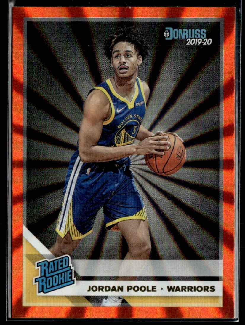 Jordan Poole 2019-20 Panini Donruss Orange Laser RC A #226 Golden State Warriors