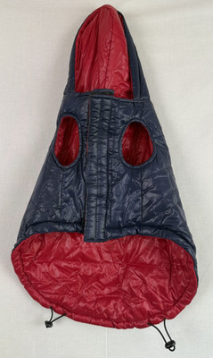 G.H. Bass & Co. Reversible Packable Dog Coat, Navy/Red, Medium Comes with Bag