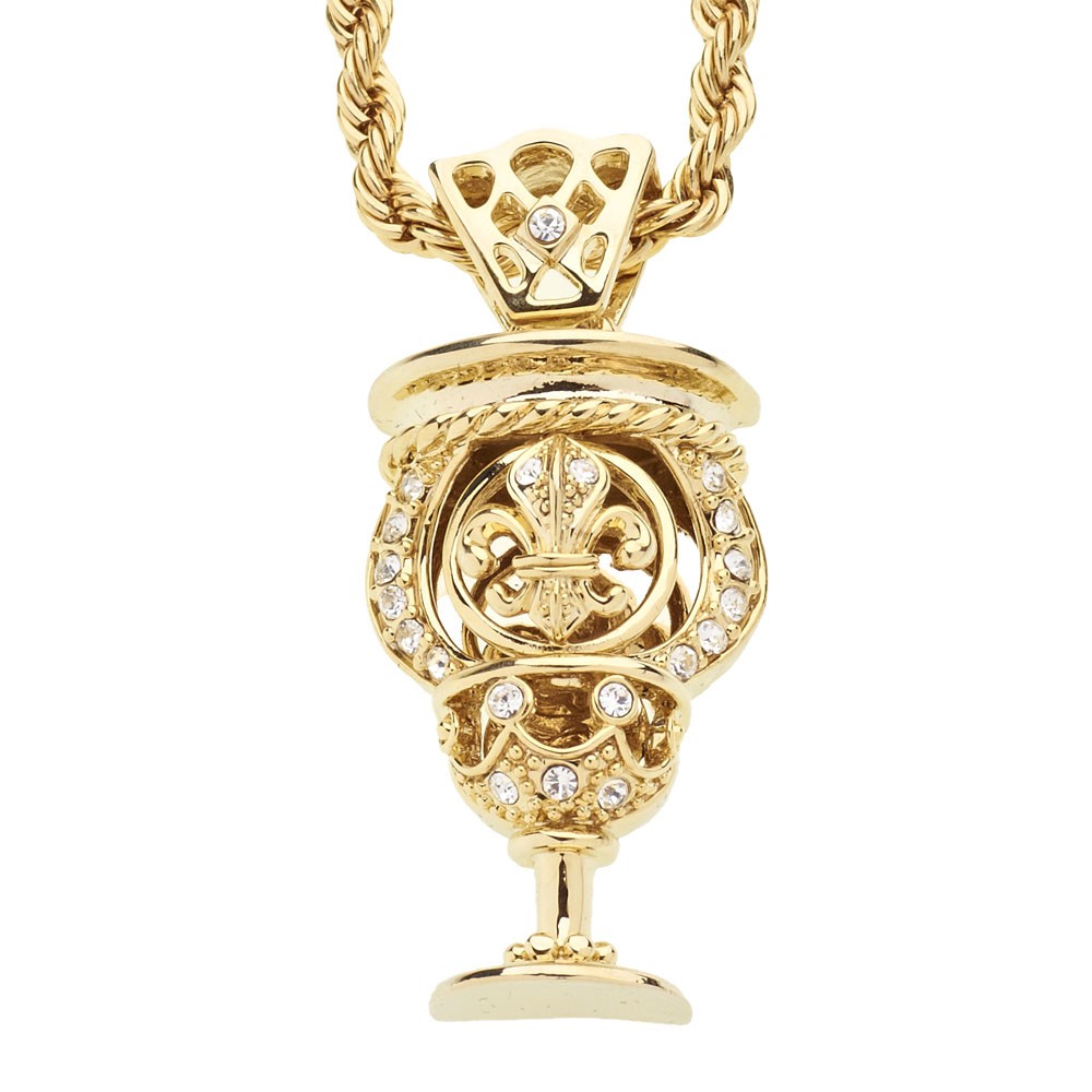 Хип-хоп Кетт Iced Out Bling - золото КУБКА ОРЛЕАНА