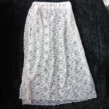 Pink Lace Skirt Handmade Maxi Skirt New BIN Long Sheer Lace Skirt