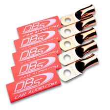 4 Gauge Copper Lug Battery Ring Terminals with 1/4" Hole - DBs Red Heat Shrink