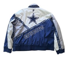 Vintage 90 s Dallas Cowboys Puffer Jacket 2XL Pro Player Full Zip Buttons