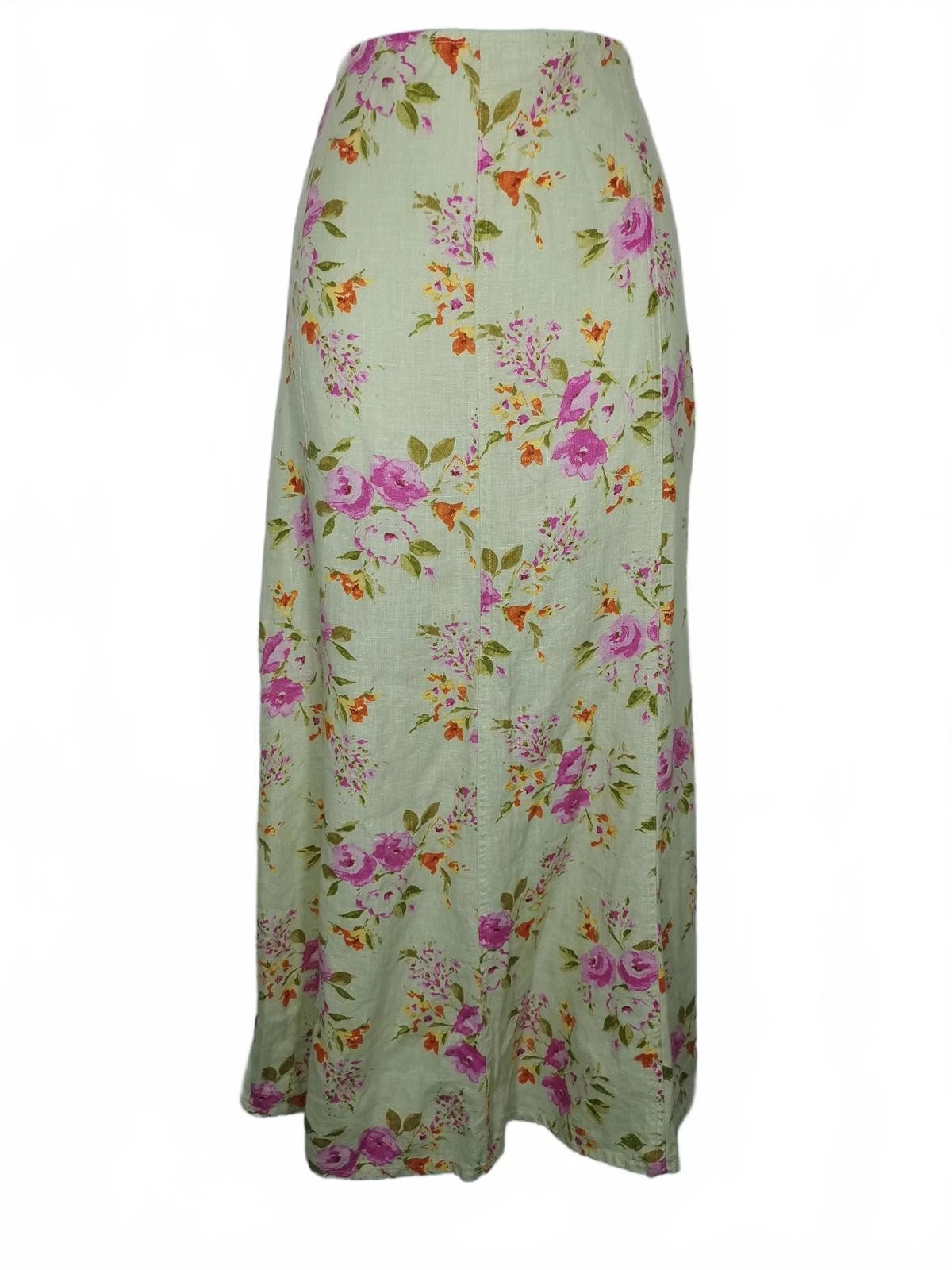 Per Una Floral Print Long Linen Skirt (14L) Cottagecore Feminine Coquette Pastel