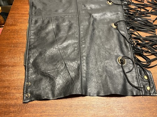 Vintage Protech Women’s Rose Fringe Leather Motorcycle Chaps Size XS Used - Picture 9 of 18