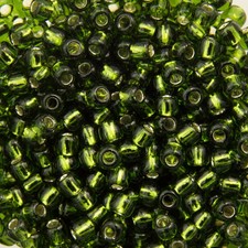 11/0 TOHO ROUND Silver Lined Olivine Seed Bead 8g 