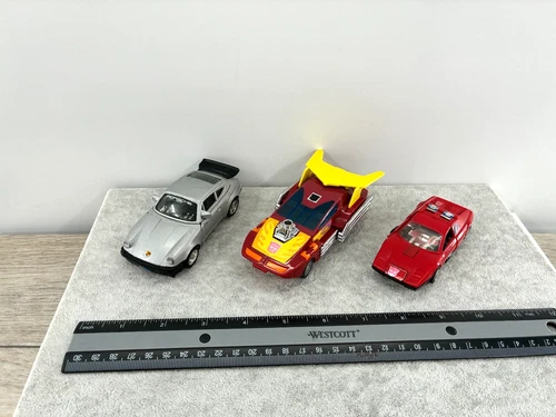 Vintage Transformers Action Figure Lot Porsche G1 Hot Rod Overdrive Vehicle Car