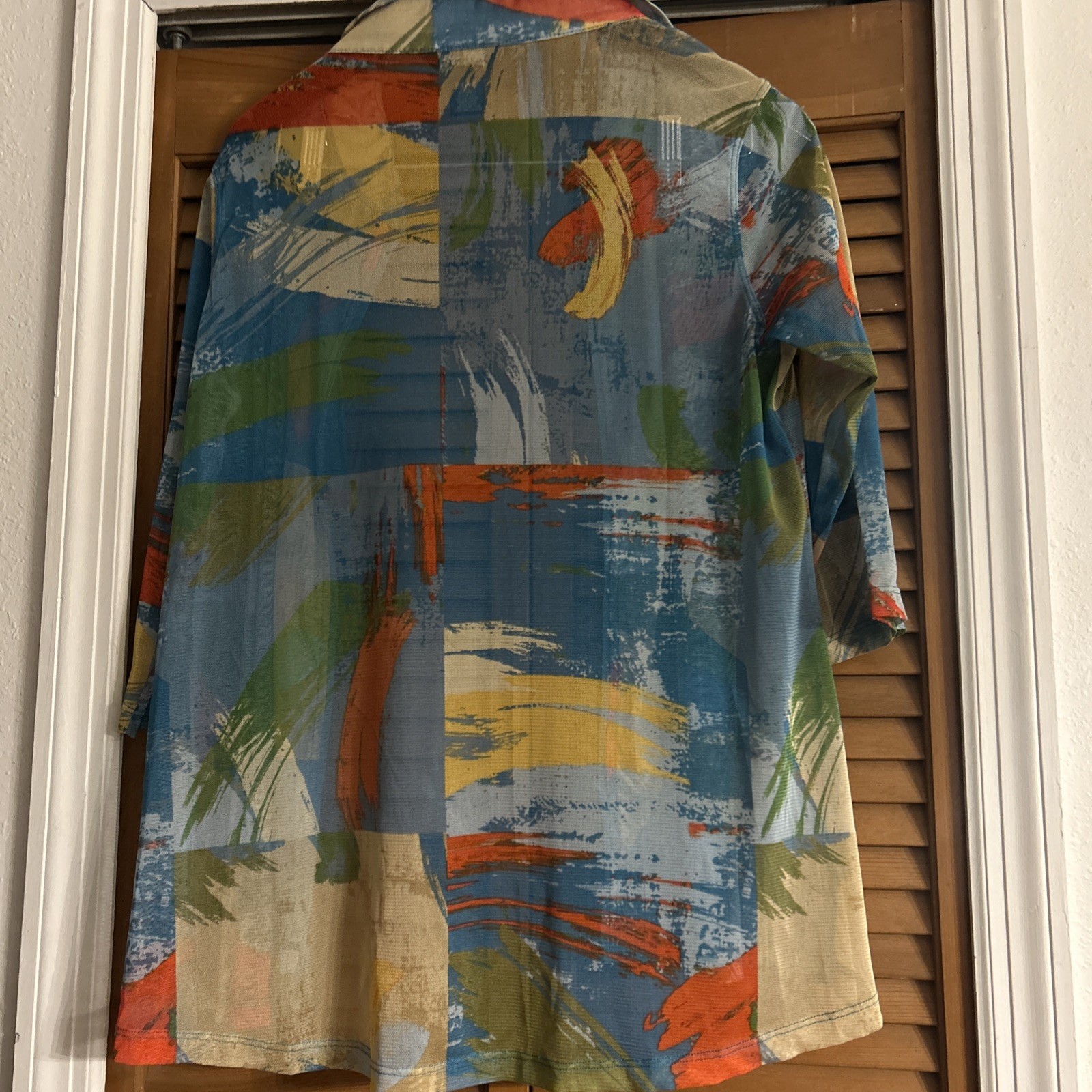 Multiples Jacket Shacket Color Print Zip Front Ar… - image 5