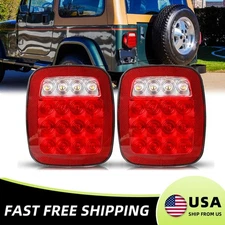 2X LED Tail Lights Rear Brake Lamps Turn Stop Reverse for Jeep Wrangler TJ CJ JK