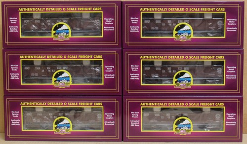 Coche góndola MTH 20-90503 Southern Pacific 50 toneladas con fondo descendente 6 autos calibre O nuevo en caja * | Zustand: New