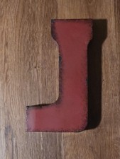 Vintage LETTER J 11.5  X6" Metal Initial Sign Decor Wall Hanging Monogram