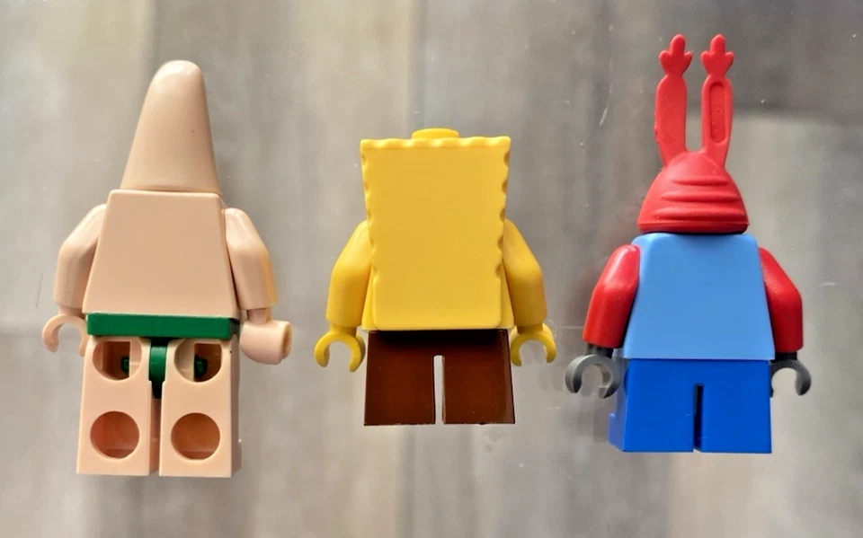 Lego SpongeBob Minifigure Grin with Bottom Teeth Patrick Star Mr. Krabs Lot of 3 - Image 2 of 4
